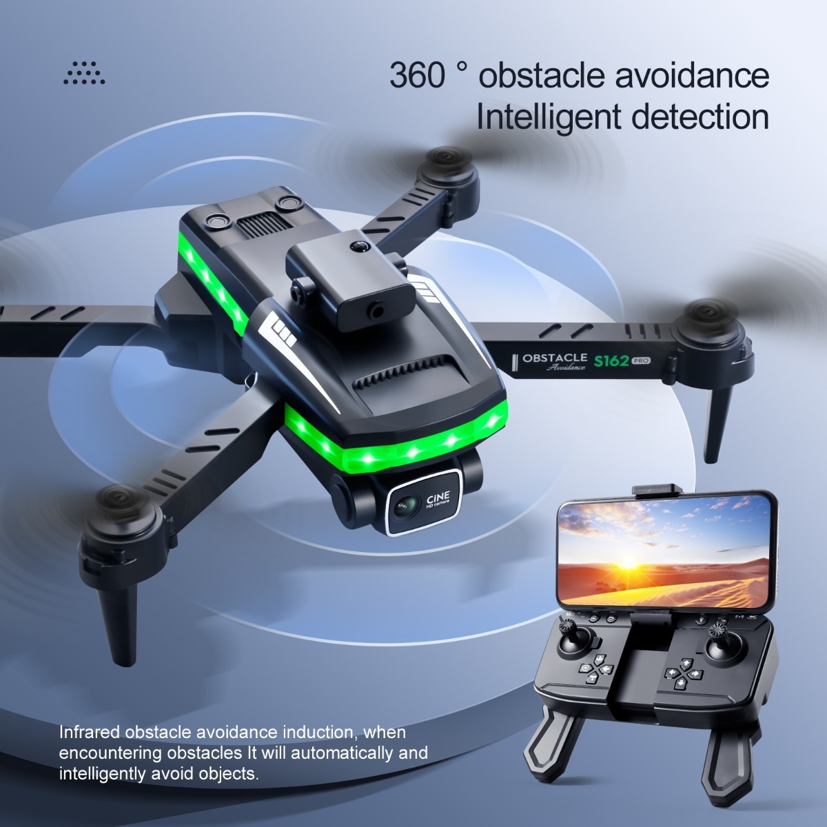 Mini Drone Profissional Com Câmera 4k Phantom Led Marquise - Imagem 3