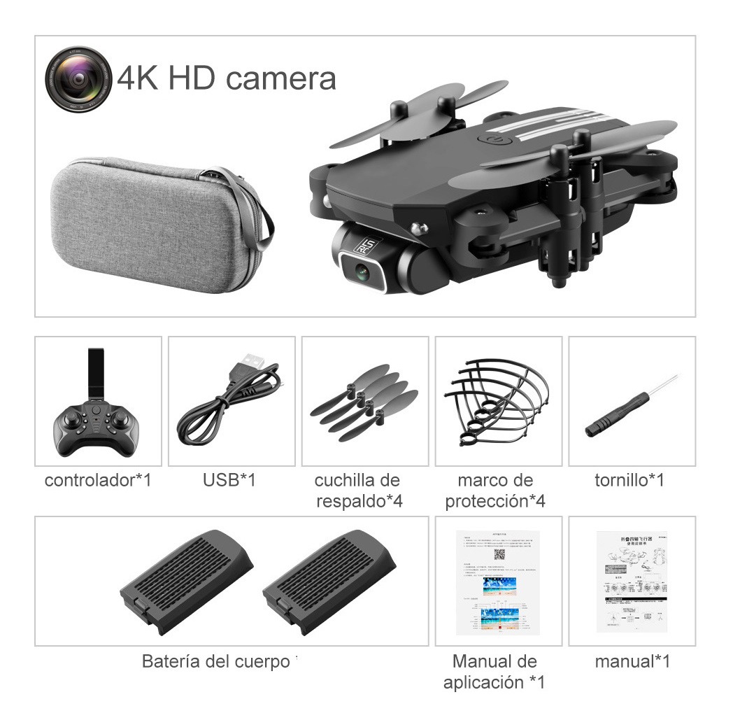 Ls-mini Drone Barato Profissional 4k Hd Câmera 2 Baterias - Imagem 2