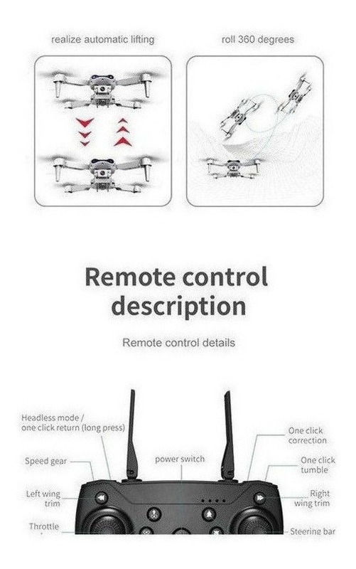 Câmera 4k Mini Drone E99 Pro Professional Com 2 Baterias - Imagem 8