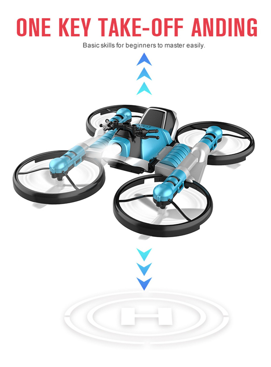Mini Drone 2 Em 1, Motocicleta, Aeronave Rc Para Iniciantes, - Imagem 7