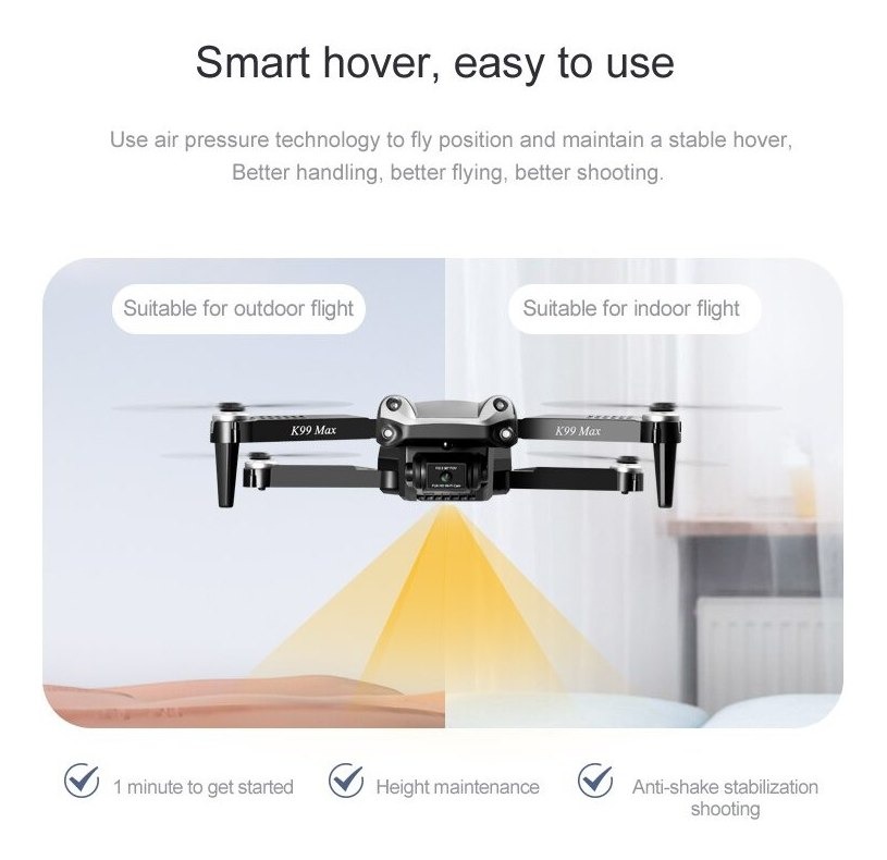 K99 Max Drone Wifi 4k Hd Câmera Dupla Fotografia Aérea Dron - Imagem 6