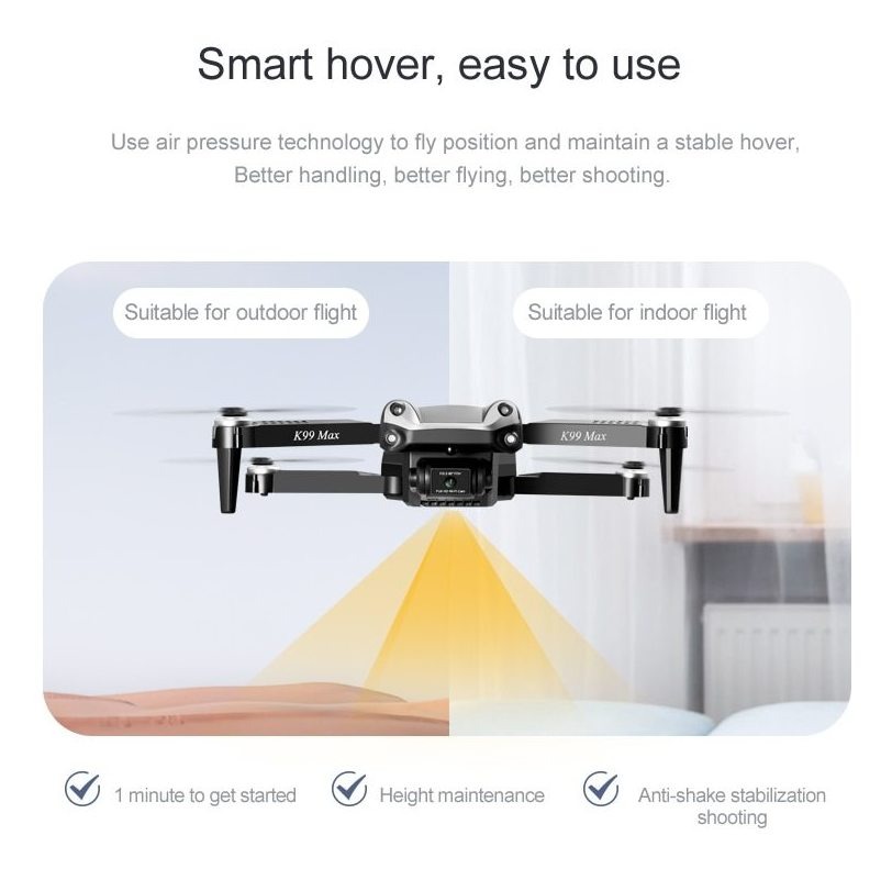 K99 Max Drone Wifi 4k Hd Câmera Dupla Fotografia Aérea Dron - Imagem 6