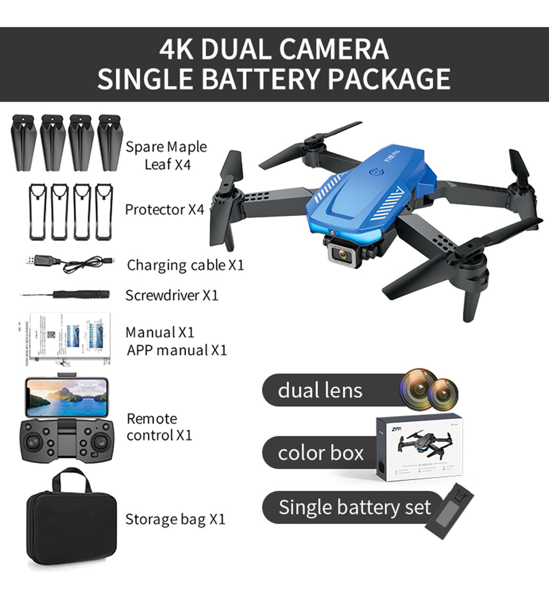 Drone Fpv Rc F185 Pro 4k Hd Com Câmera Dupla Fpv Rc Com Bate - Imagem 10