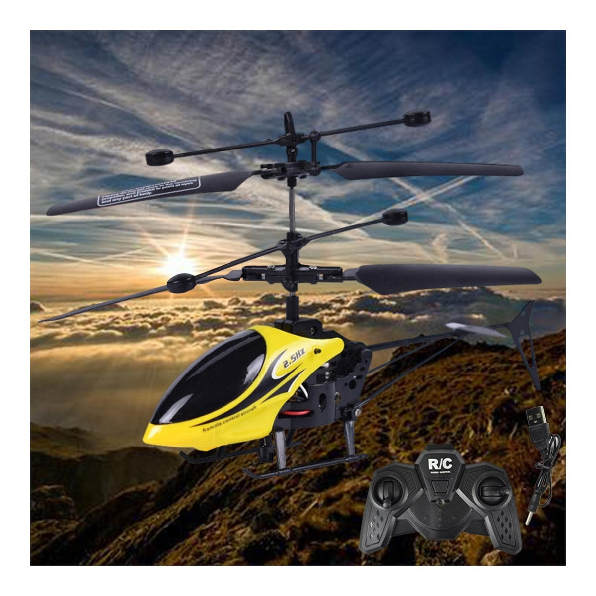 Brinquedo Ao Ar Livre Modelo De Drone Rc Presentes Amarelo - Imagem 4