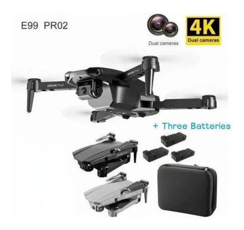 Câmera Dupla Mini Drone E99 Pro Professional 4k Com 3 Bateri - Imagem 11