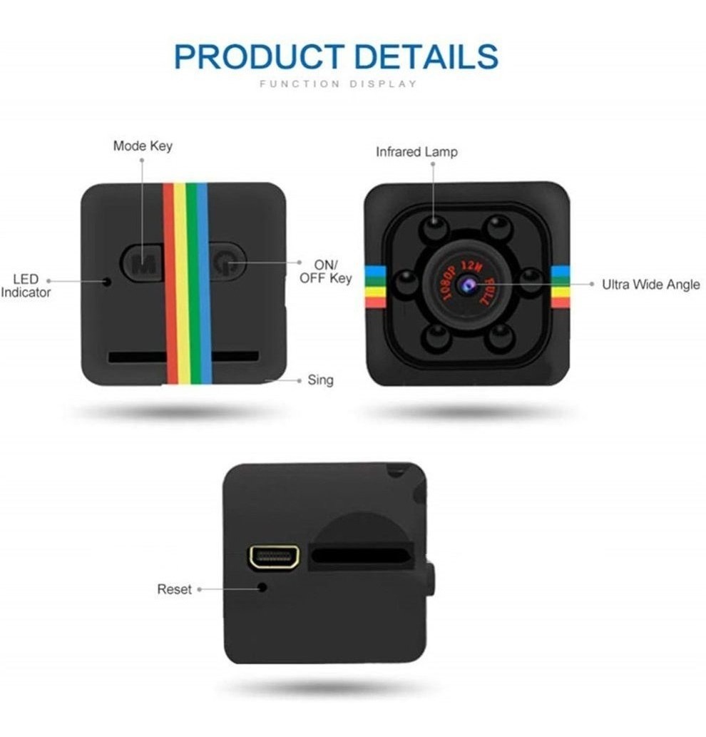 Mini Câmera Espiã Sq11 Visão Noturna Full Hd - Imagem 7