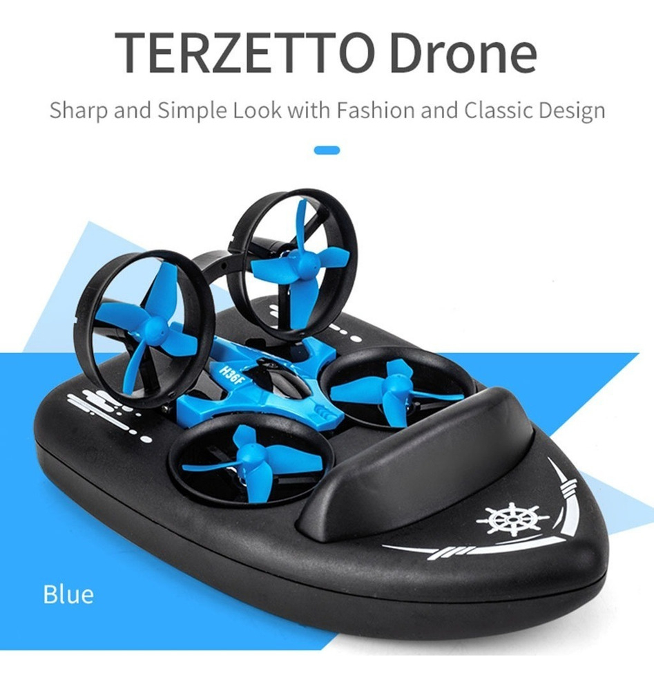 Quadricóptero Rc Drone + Barco 3 Em 1 Brinquedos Infantis. - Imagem 6