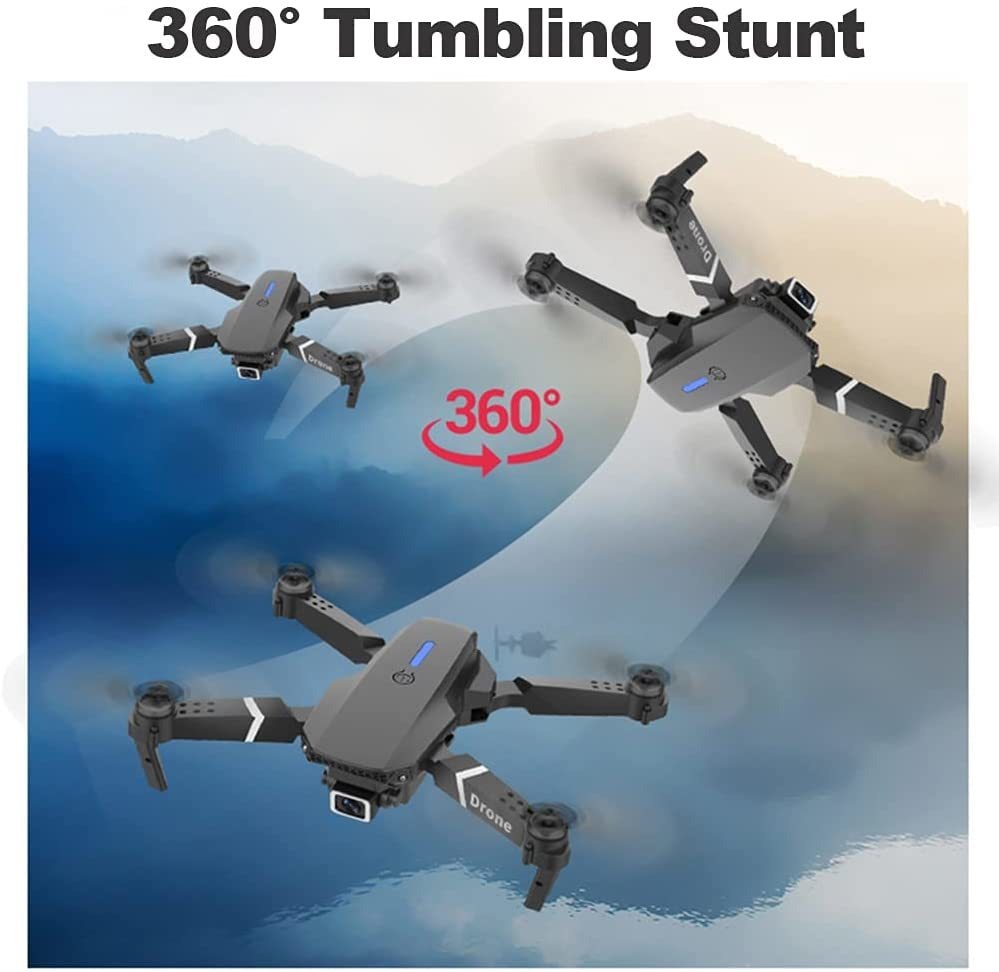 Drone E88 Com Dupla Câmera Hd Preto 2.4ghz 2 Bateria - Imagem 4