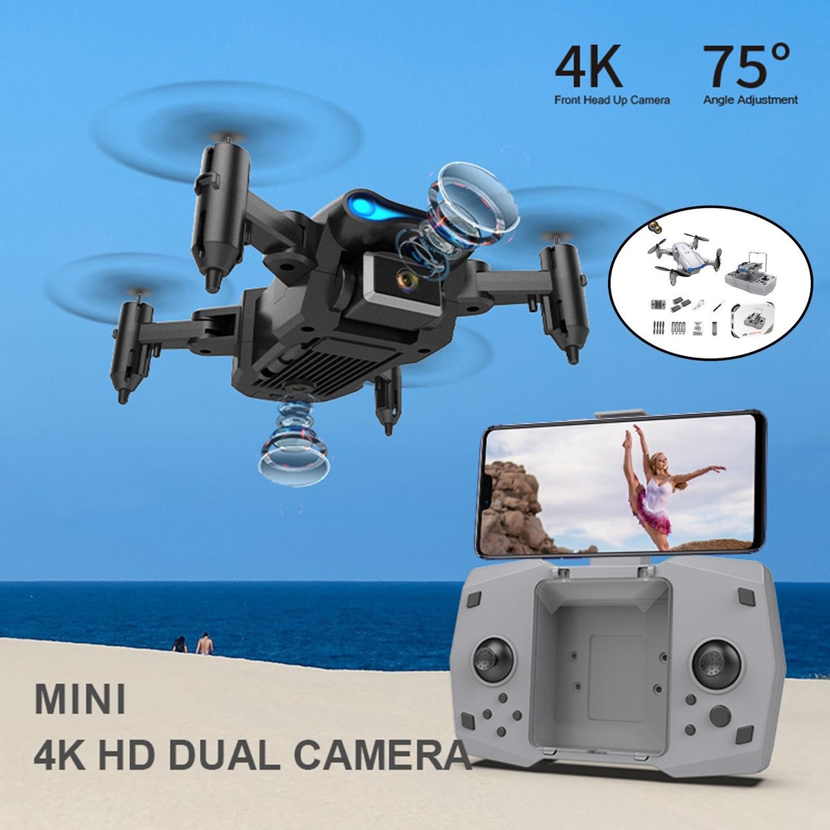 Ky906 Mini Drone 4k Altitude Hold Rc Helicóptero - Imagem 46