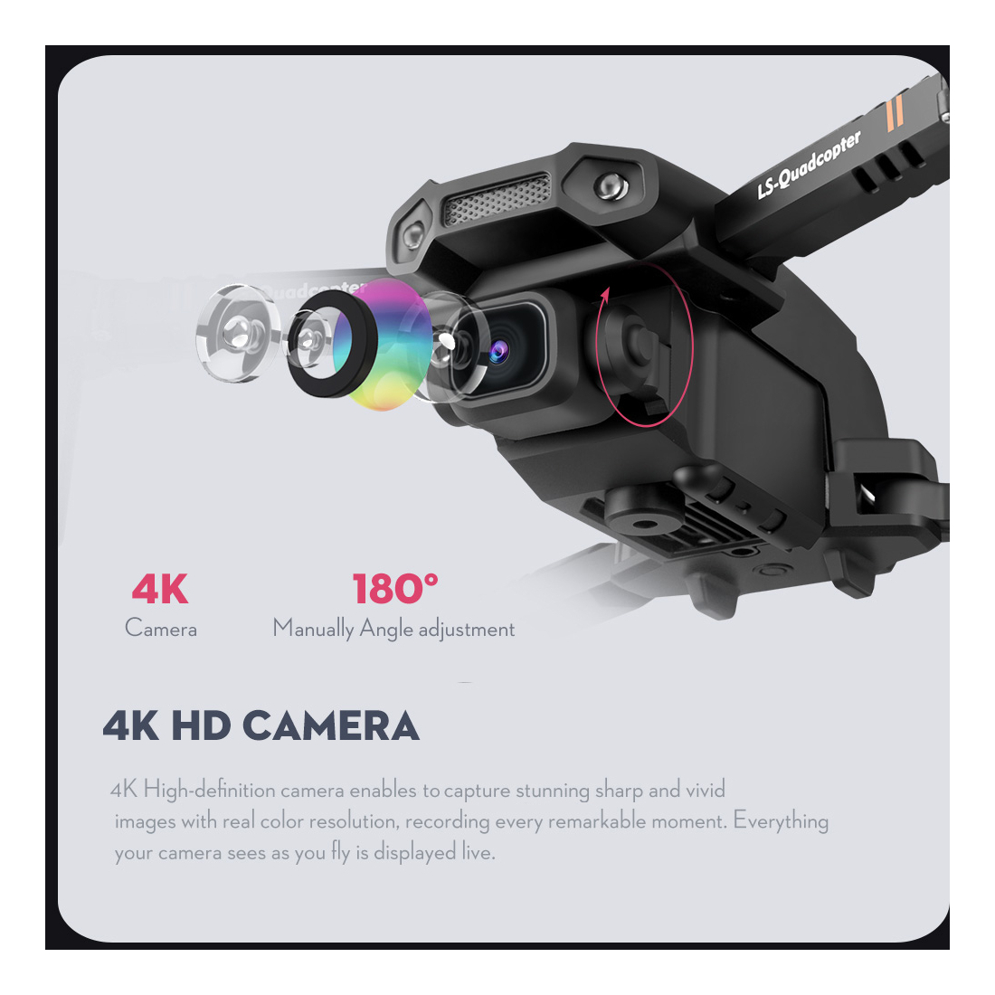 Drone Ls-xt6 Rc Com Câmera 4k Rc Quadcopter - Imagem 3
