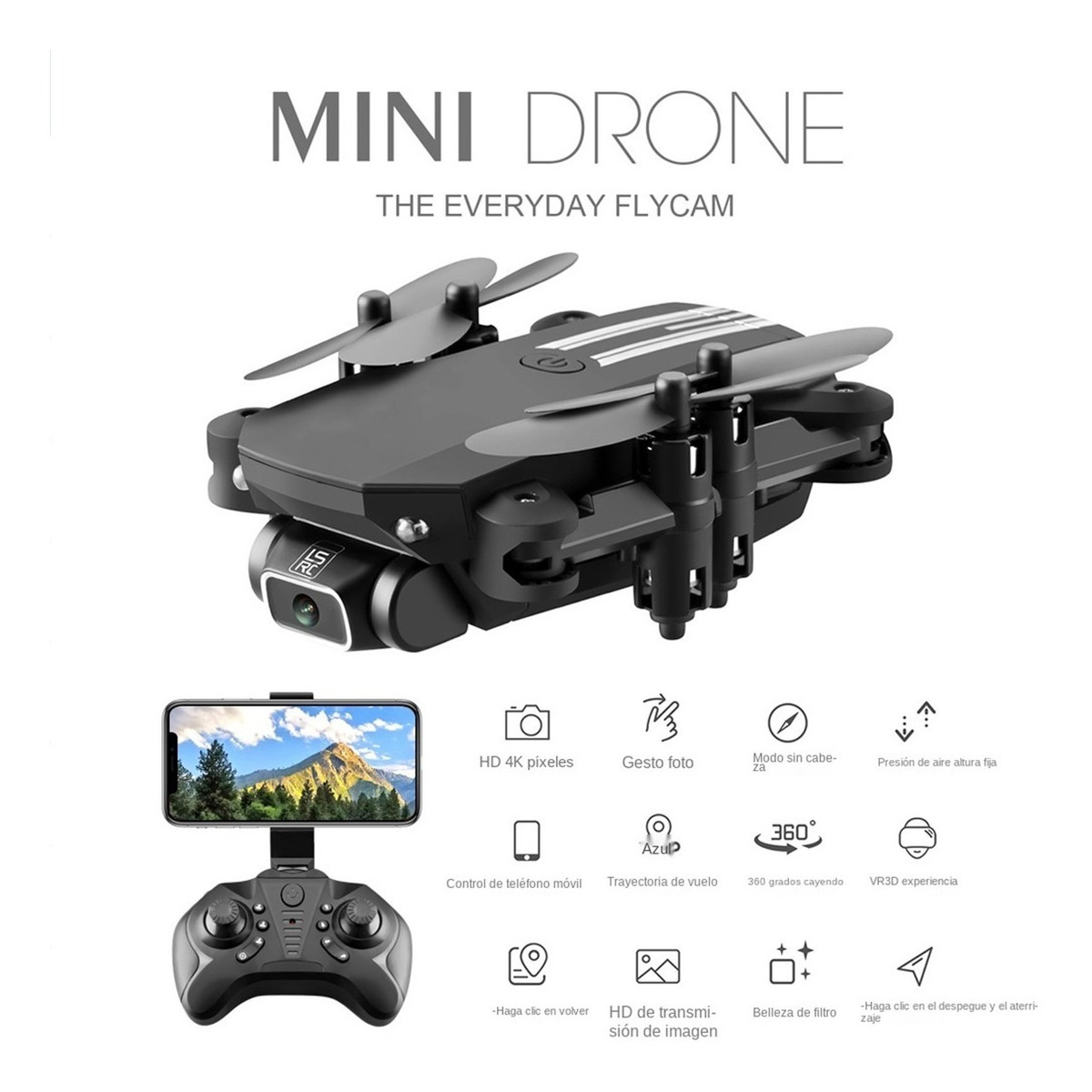 Mini Drone Fast F4 Wifi Fpv Com 4k Hd Câmera Brinquedo Droni - Imagem 2