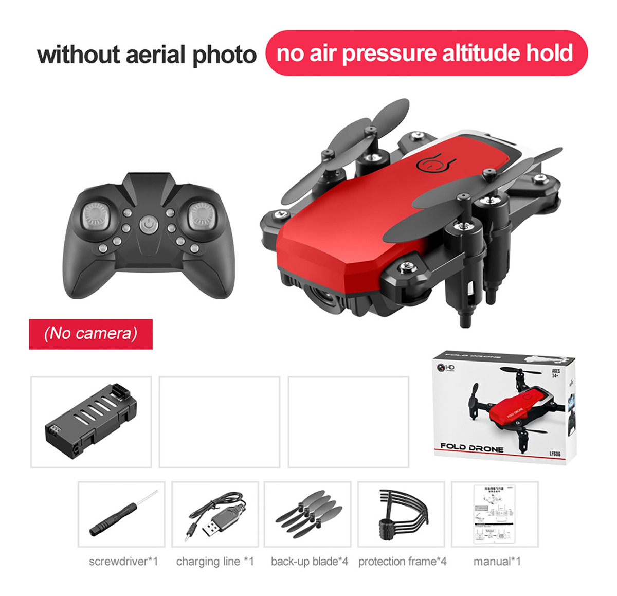 Controle Remoto Dobrável Quadcopter Rc Drone 4 Canais - Imagem 3