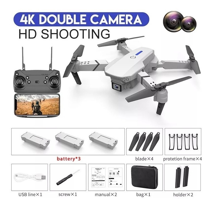 Rc E525 Drone 4k Camera Fpv Wifi Dual Câmera Drone - Imagem 11