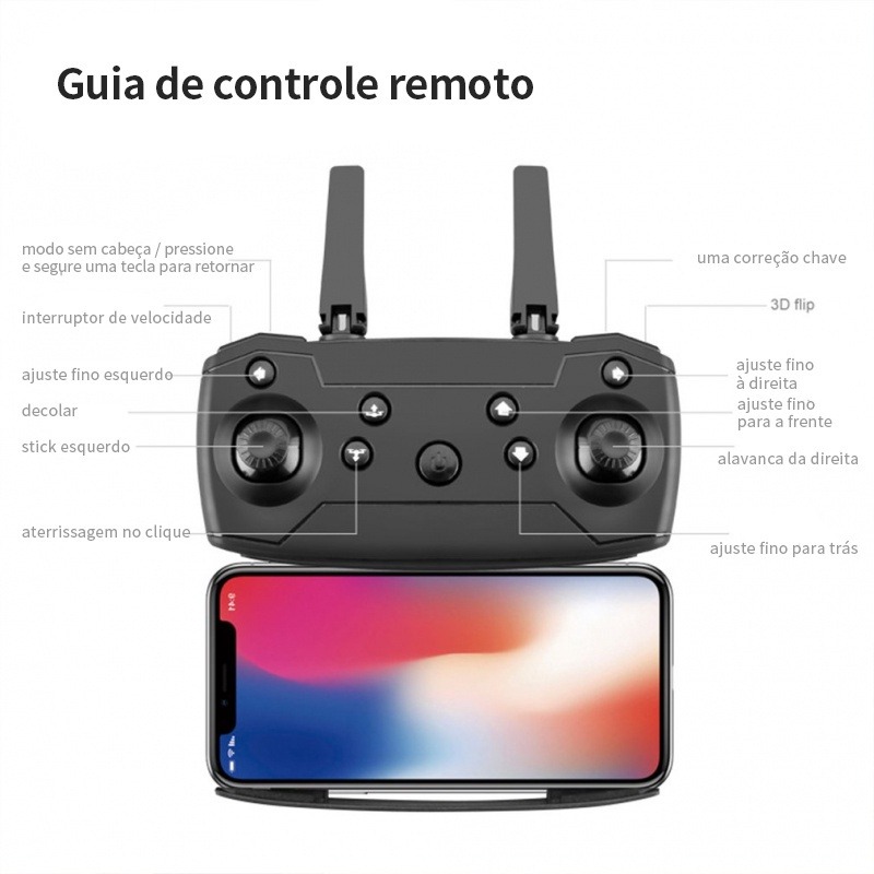 Drone Pro 4k De Alta Definição Dupla E88 4k3b Preto - Imagem 10