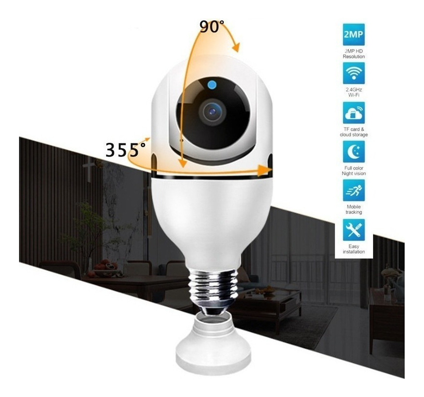 Lazhu Câmera Lampada Espia Câmera Intelbras Câmera Wifi
