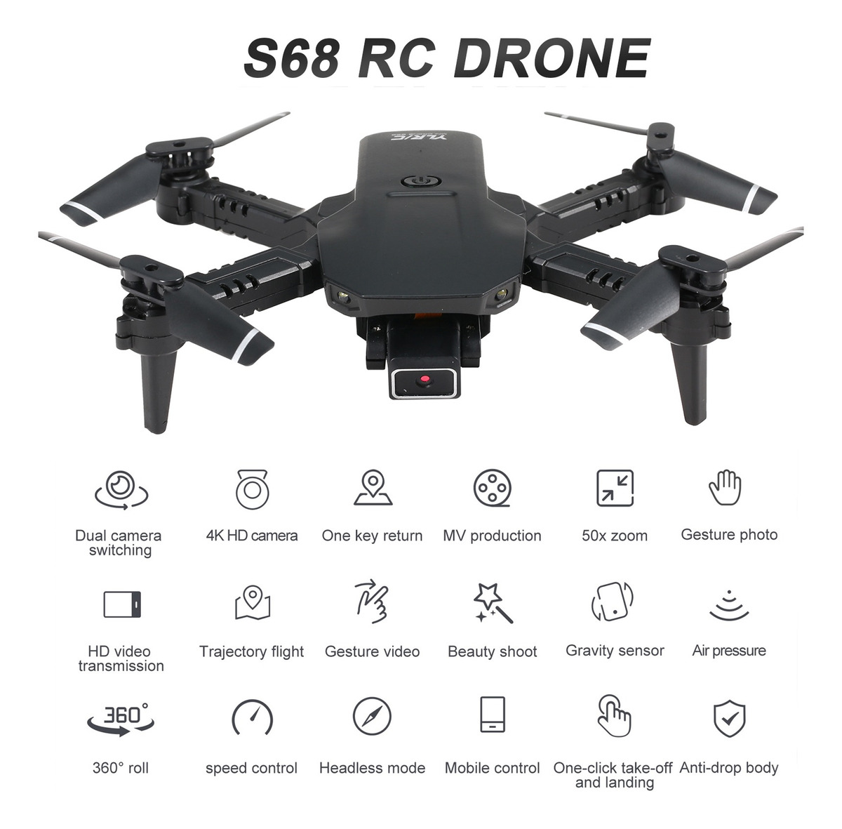 Drone Rc Com Câmera 4k Wifi Fpv Dual Camera Drone Mini - Imagem 3