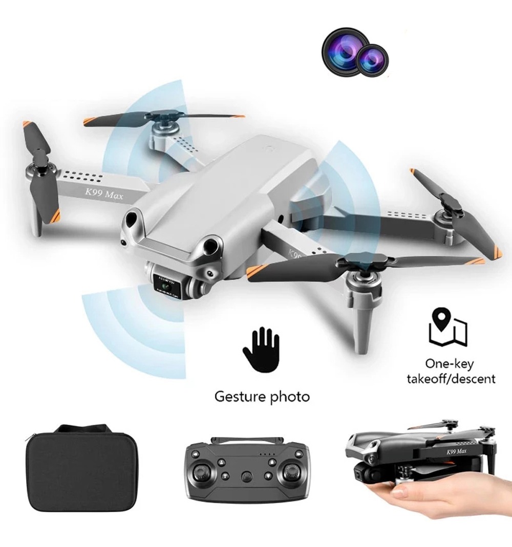 Câmera Dupla Profissional K99 Max Drone 1080p Hd Com 2 Bater
