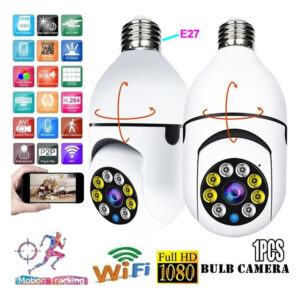 2pcs E27 Bulb Home 1080p Câmera De Vigilância Full Color Cam