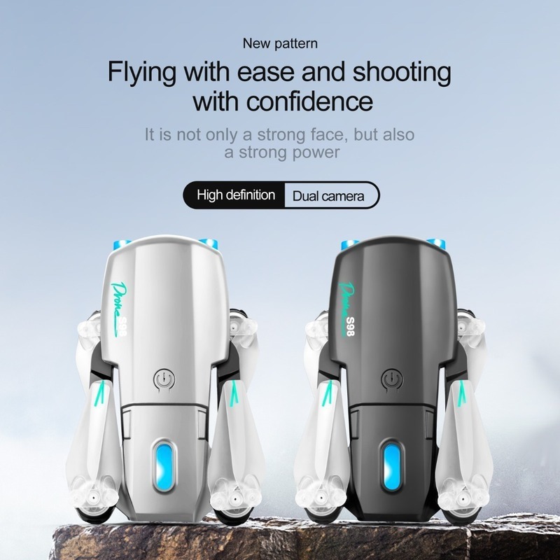 Mini Drone S98 Novo Rc 4k Hd Barato Com Câmera Dupla Com Led - Imagem 2
