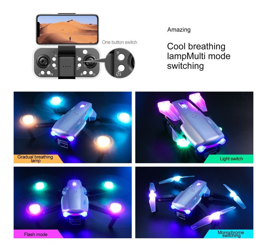 Mini Drone Barato Iniciantes Com Camera Drone Infantil Led - Imagem 2