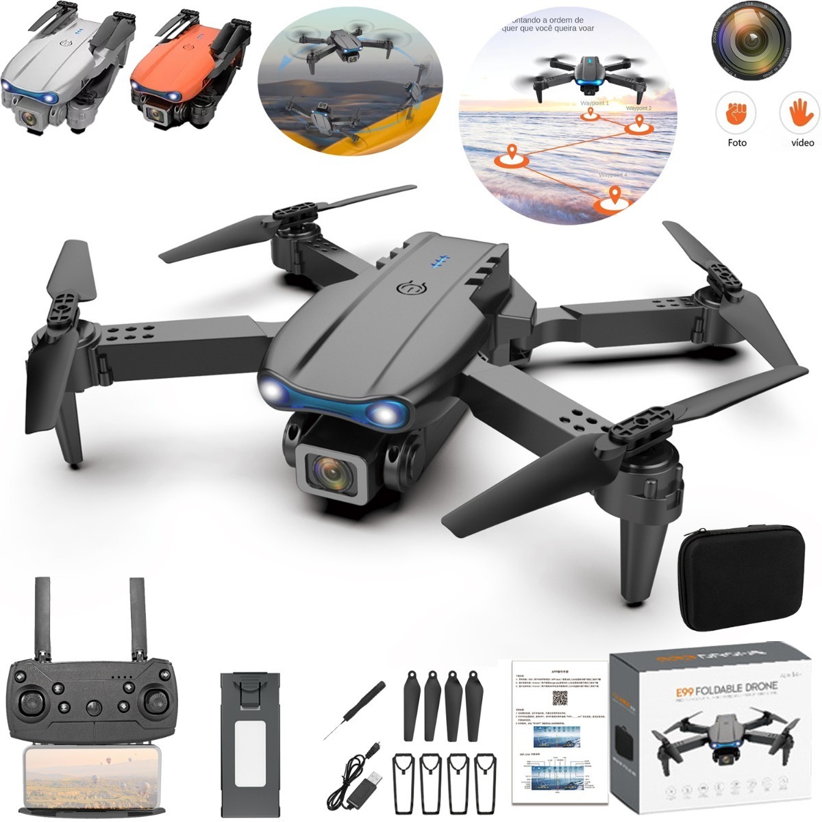 Drone Profissional E99 Pro Com Câmera 1 Aérea Hd E Bateria 1