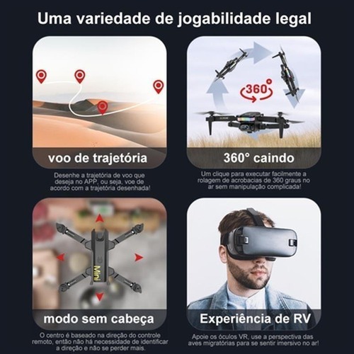 Drone Profissional Câmera Dupla 4k Com Luzes Led 2 Baterias - Imagem 5