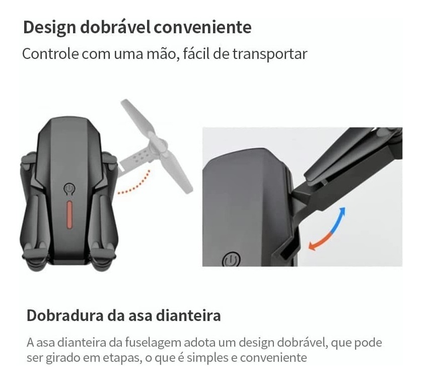 Drone E88 Com Dupla Câmera Hd Preto 2.4ghz 2 Bateria - Imagem 14