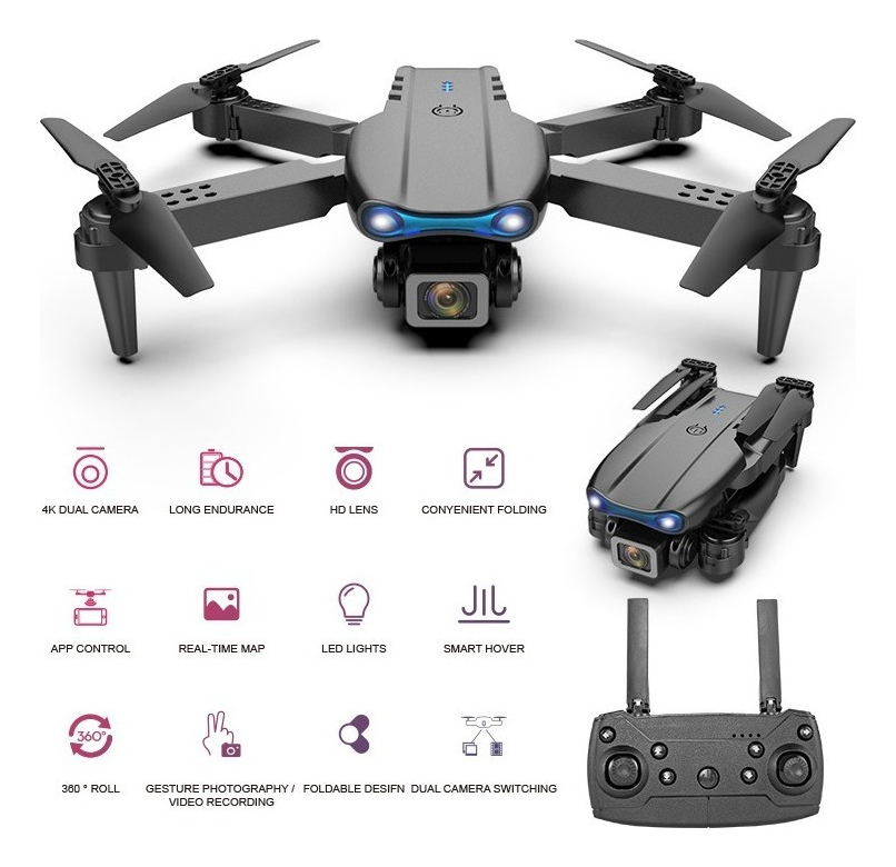 Mini Drone 4k Câmera Dupla E99 Pro Professional 2 Baterias - Imagem 11