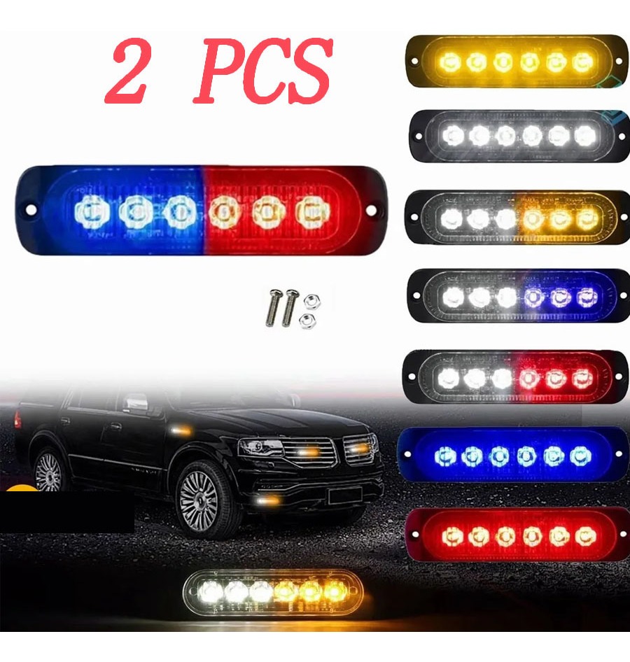 2 Barra De Luz Led Lateral Strobe Escort Patrol 18 Função - Imagem 11