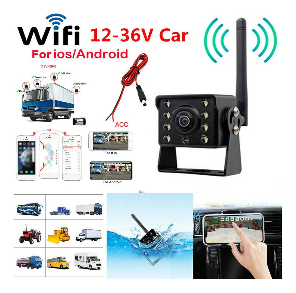 Câmera De Visão Traseira De Carro Sem Fio Wifi Caminhão Ônib - Imagem 4