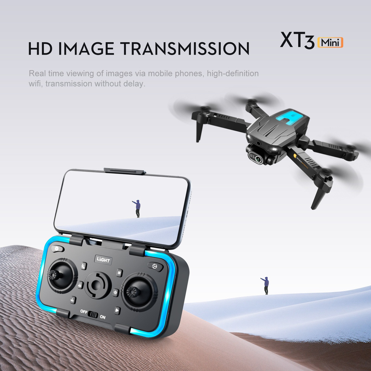 Mini Drone 4k Câmera Dupla Xt3 Professional 2 Baterias - Imagem 9