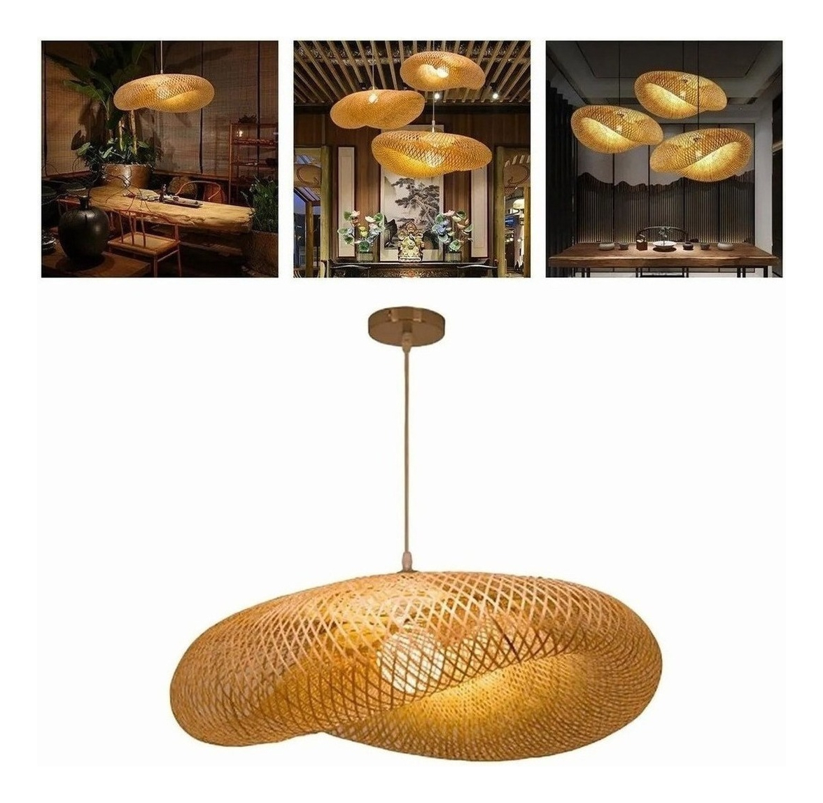 Lustre Pendente Madeira Lustre Grande - Imagem 5