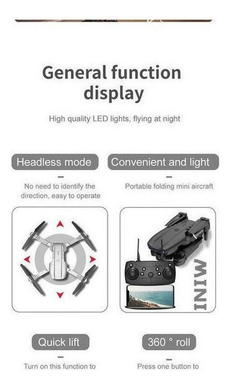 Câmera 4k Mini Drone E99 Pro Professional Com 2 Baterias - Imagem 6