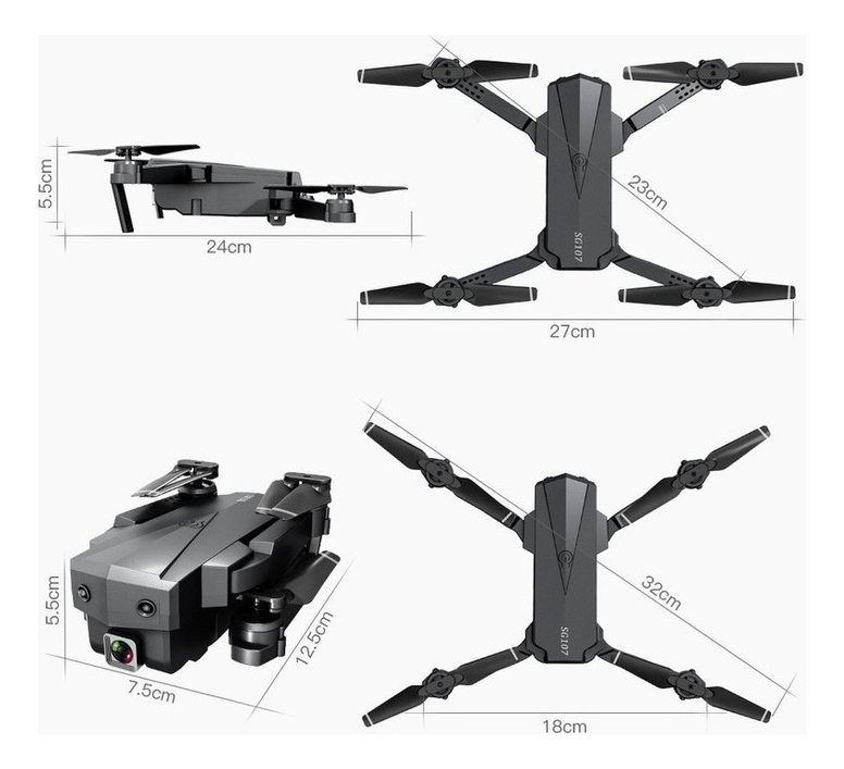 Mini Drone Sg107 Com Câmera Dupla 4k Preto 1 Bateria - Imagem 4