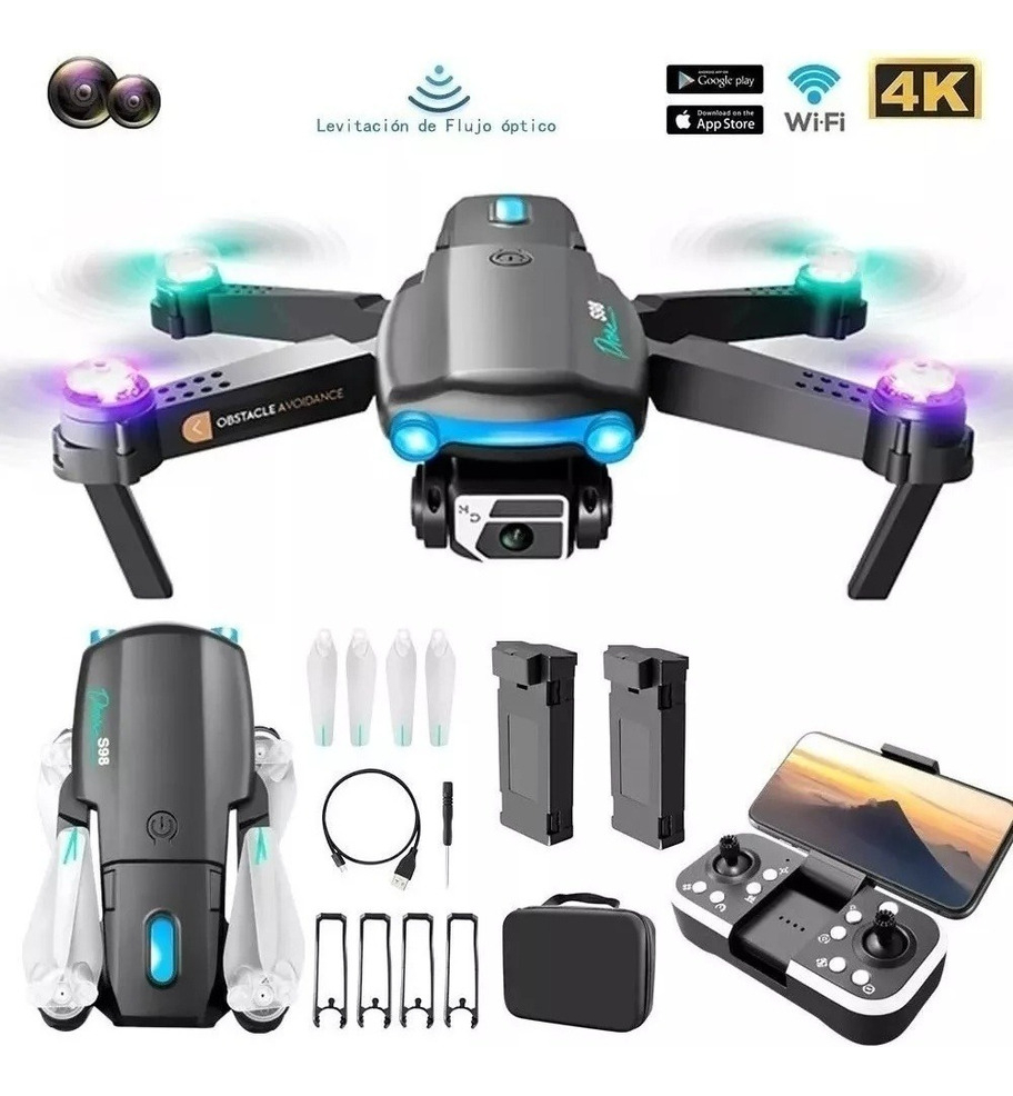 Mini Drone S98 Novo Rc 4k Hd Barato Com Câmera Dupla Com Led - Imagem 11