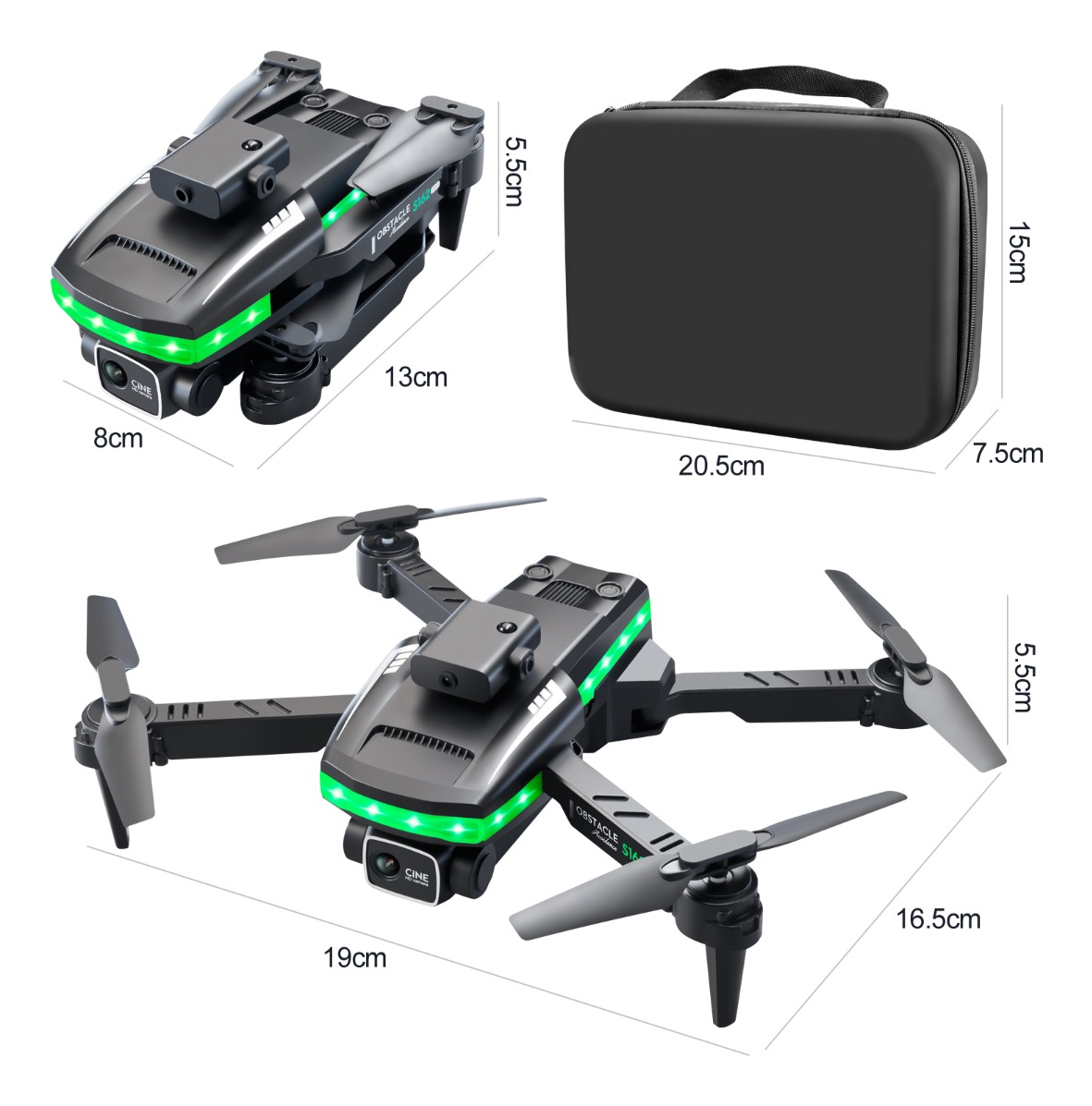 Mini Drone Profissional Com Câmera E Desvio De Obstáculo Led - Imagem 7
