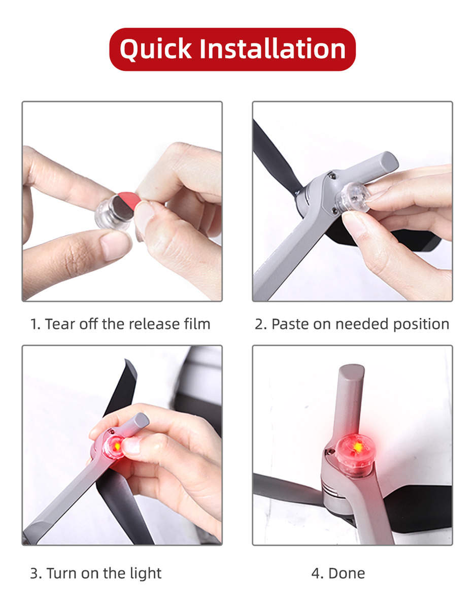 4pcs Levou Flash Sinal Luz Vôo Luz Luz Estroboscópica De Seg - Imagem 9