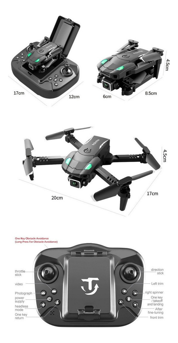 Câmera S128 Mini Drone Hd De 3 Lados - Obstáculo - Pequena+3 - Imagem 9