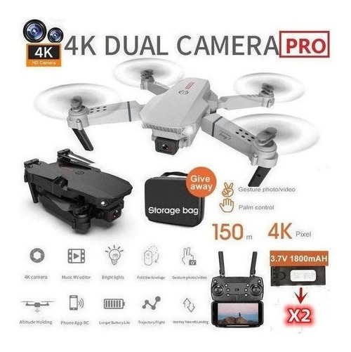 Câmera Drone E88 Portátil De Alta Definição 4k Com 2 Bateria - Imagem 10