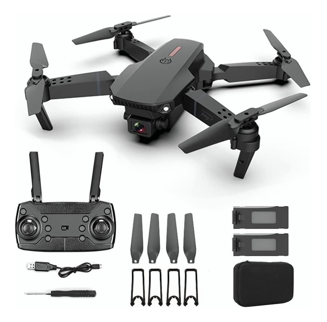 Drone E88 Com Dupla Câmera Hd Preto 2.4ghz 2 Bateria - Imagem 15