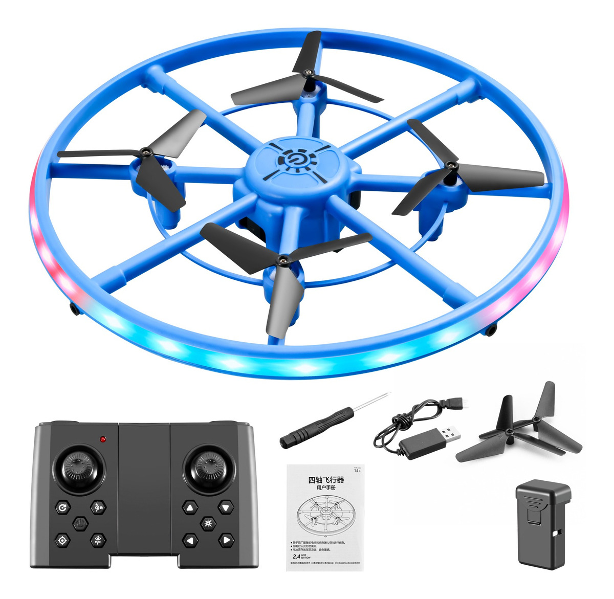 Drone De Veículo Aéreo Circular Infantil Para Evitar Obstácu