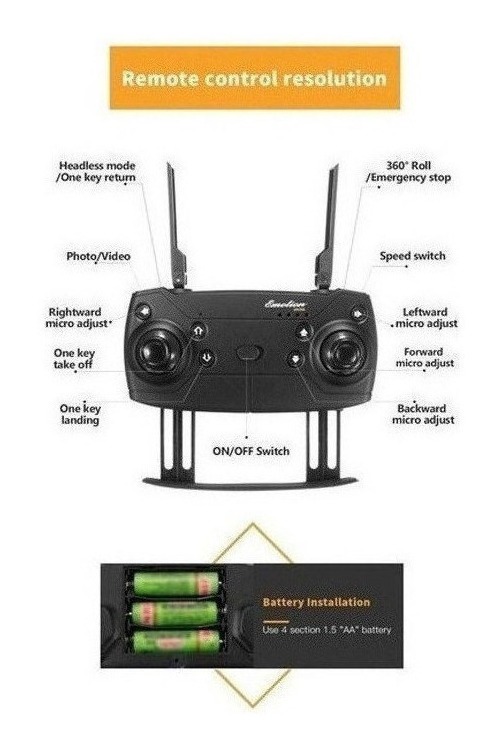 Câmera Drone E58 Portátil De Alta Definição 4k Com 2 Bateria - Imagem 5