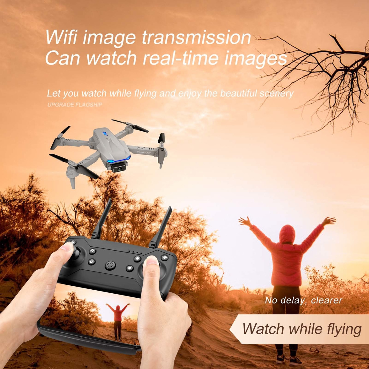 S89 Rc Drone Com Câmera 4k Wifi Cinza 4k 3 Baterias - Imagem 6