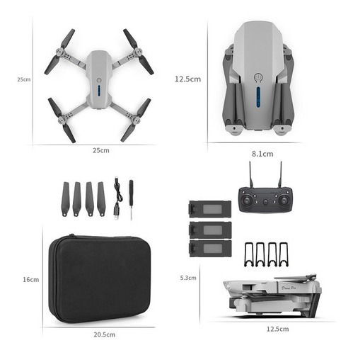 Drone Profissional E88 Pro 2.4ghz Com Câmera Hd E 3 Bateria - Imagem 2