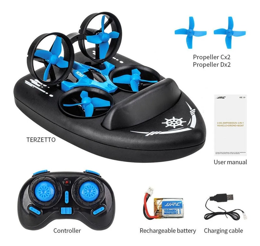 Água, Terra E Ar Controle Remoto Mini Drone Flying Boat - Imagem 10