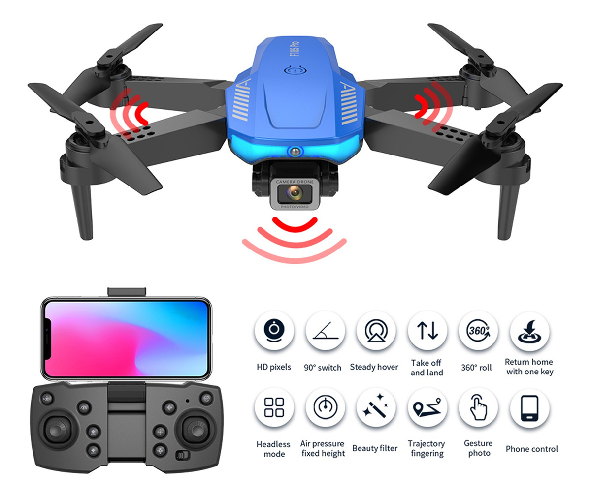 Ls/rc F185 Pro 4k Hd Câmera Única Fpv Rc Drone Com Bateria - Imagem 9