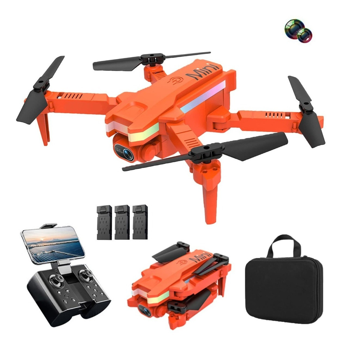 Mini Drones Dobráveis Baratos Com Câmeras Led Coloridas - Imagem 10