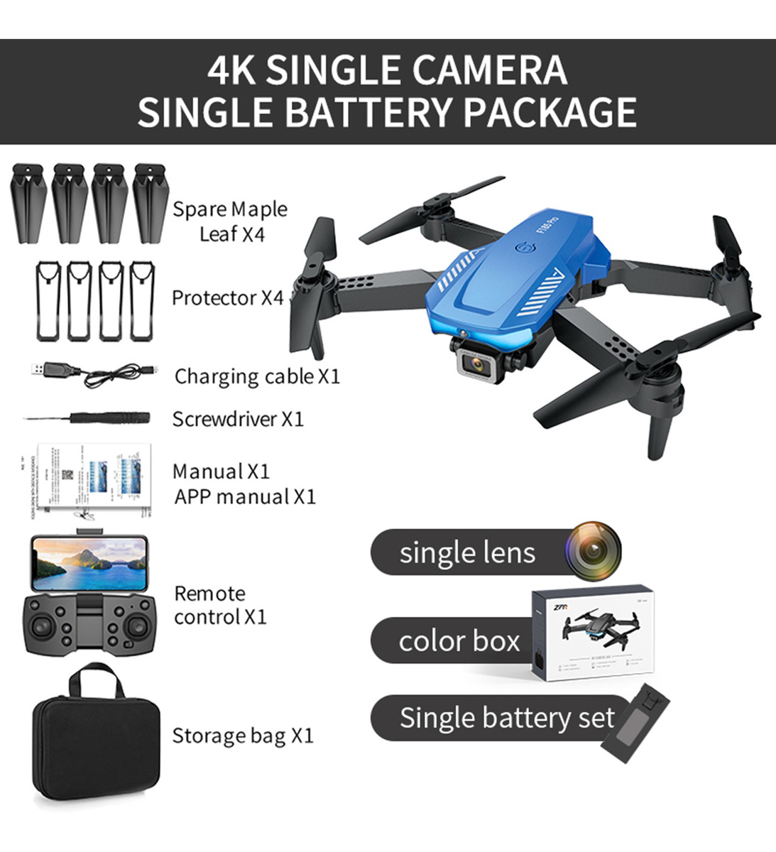 Ls/rc F185 Pro 4k Hd Câmera Única Fpv Rc Drone Com Bateria - Imagem 10