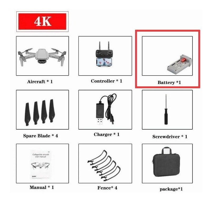 Mini Bateria Uav E88 (5pcs) - Imagem 2