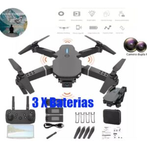 Avião De Controle Remoto Empilhado Com Luz Led, 3 Baterias